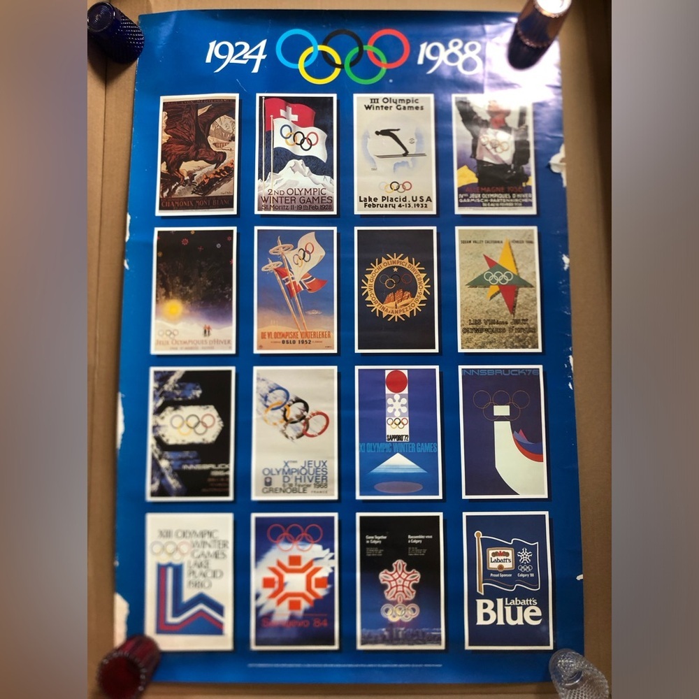 Vtg Labatt’s Blue Olympic Winter Games Poster